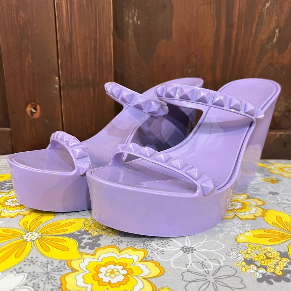 Lavender Studded Platform Sandals